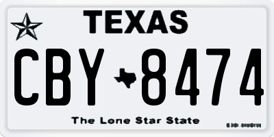 TX license plate CBY8474