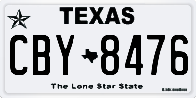 TX license plate CBY8476