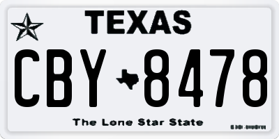TX license plate CBY8478