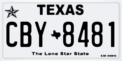 TX license plate CBY8481