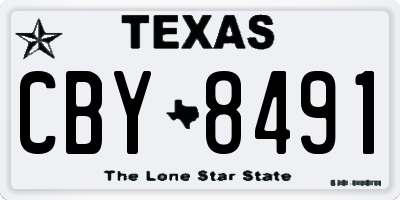 TX license plate CBY8491