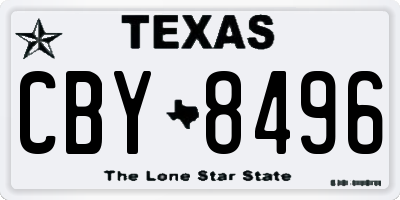 TX license plate CBY8496