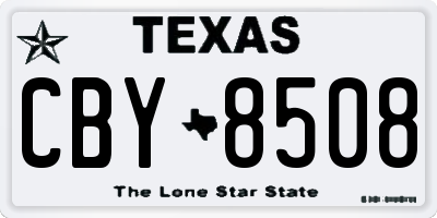 TX license plate CBY8508