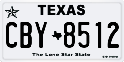 TX license plate CBY8512