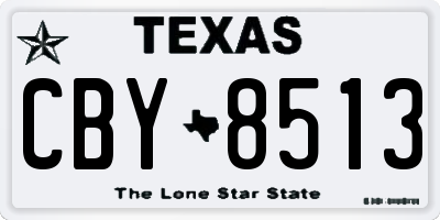 TX license plate CBY8513
