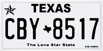 TX license plate CBY8517