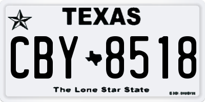 TX license plate CBY8518