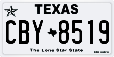TX license plate CBY8519
