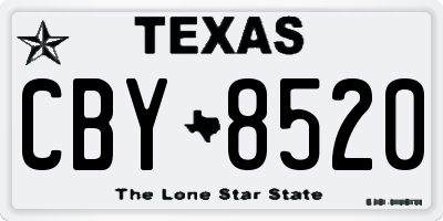 TX license plate CBY8520