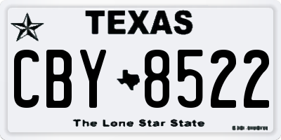 TX license plate CBY8522