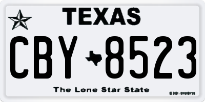 TX license plate CBY8523