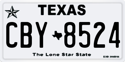 TX license plate CBY8524