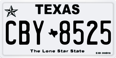 TX license plate CBY8525