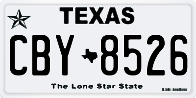 TX license plate CBY8526