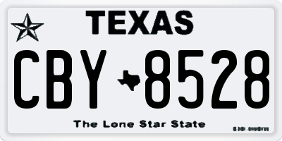 TX license plate CBY8528