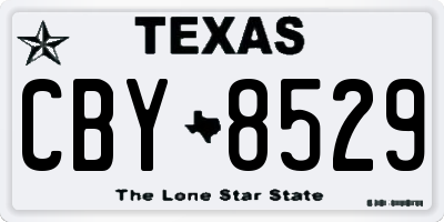 TX license plate CBY8529