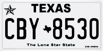 TX license plate CBY8530