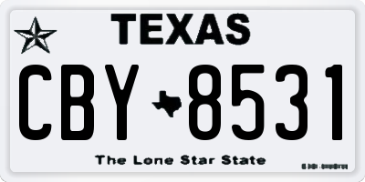 TX license plate CBY8531