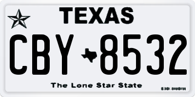 TX license plate CBY8532