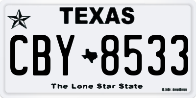 TX license plate CBY8533