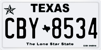TX license plate CBY8534