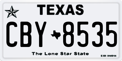 TX license plate CBY8535