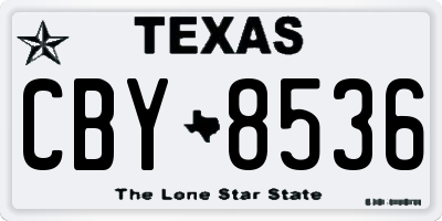 TX license plate CBY8536