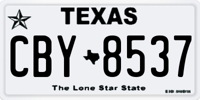 TX license plate CBY8537