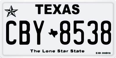 TX license plate CBY8538