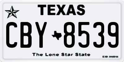 TX license plate CBY8539