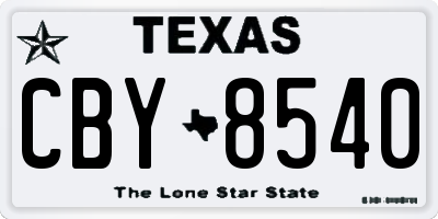 TX license plate CBY8540