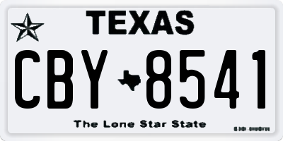 TX license plate CBY8541