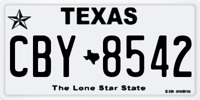 TX license plate CBY8542