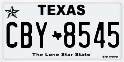TX license plate CBY8545