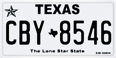 TX license plate CBY8546