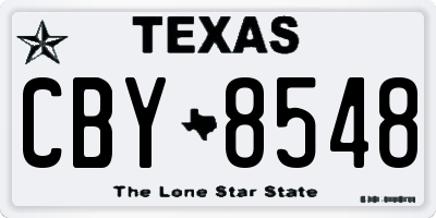 TX license plate CBY8548