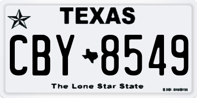 TX license plate CBY8549