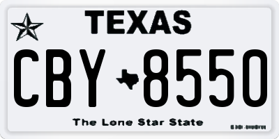 TX license plate CBY8550