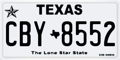 TX license plate CBY8552