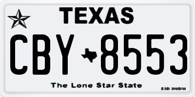 TX license plate CBY8553