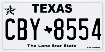 TX license plate CBY8554