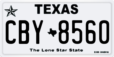 TX license plate CBY8560