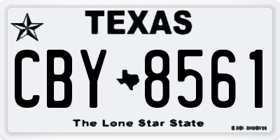 TX license plate CBY8561