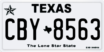 TX license plate CBY8563