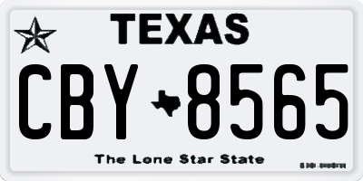 TX license plate CBY8565