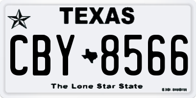 TX license plate CBY8566