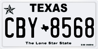 TX license plate CBY8568