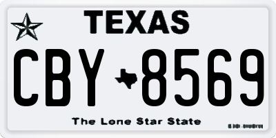 TX license plate CBY8569