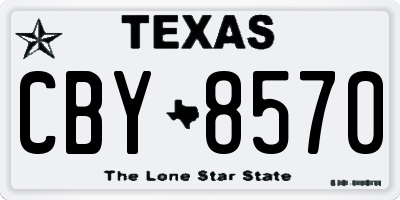 TX license plate CBY8570