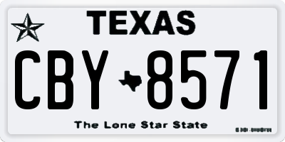 TX license plate CBY8571